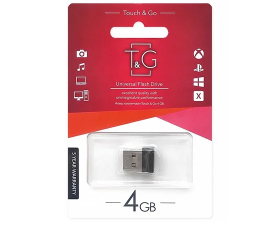 Флеш-драйв USB Flash Drive T&G 010 Shorty Series 4GB Черный