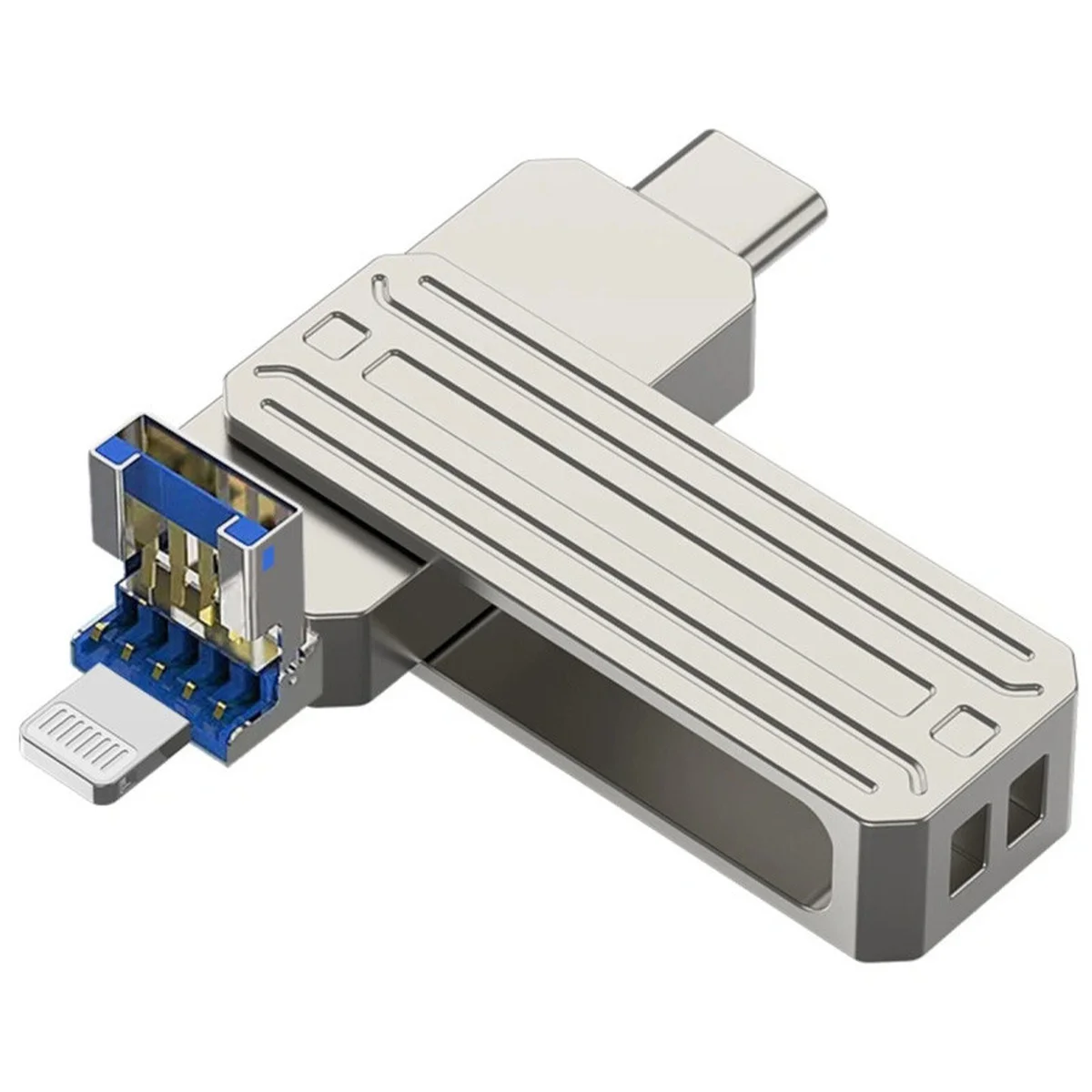 Флеш-драйв USB 3.0 Flash Drive WIWU Wi-FD001 3 in 1 32GB Silver