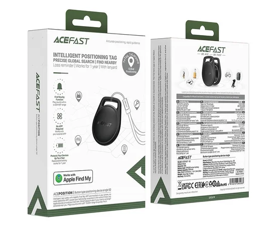 Трекер Acefast S2 Safe Tag Black