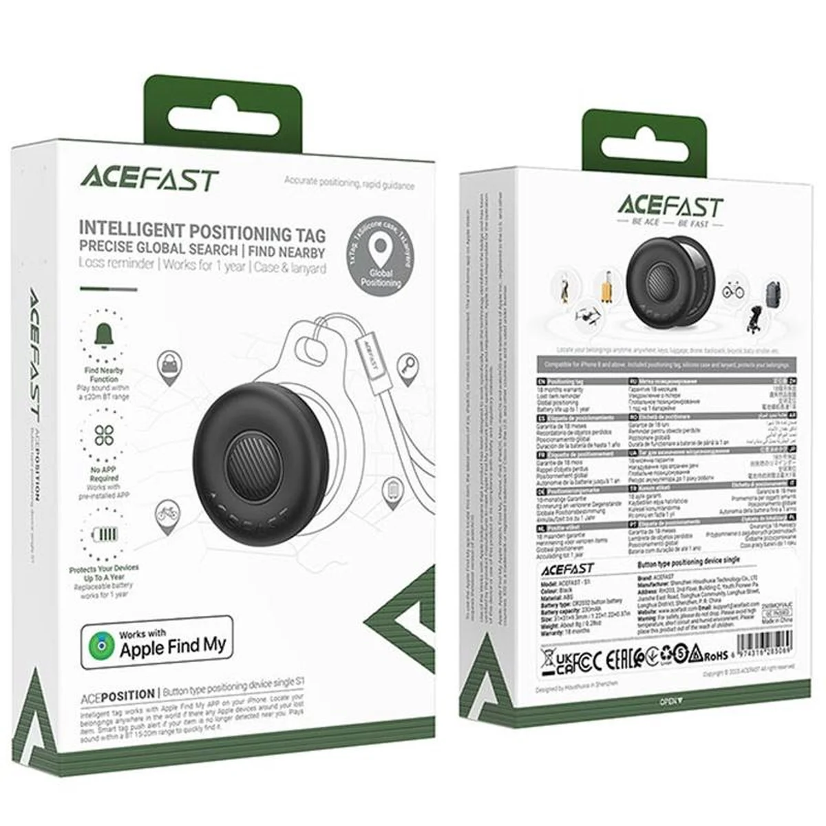 Трекер Acefast S1 Findy Black