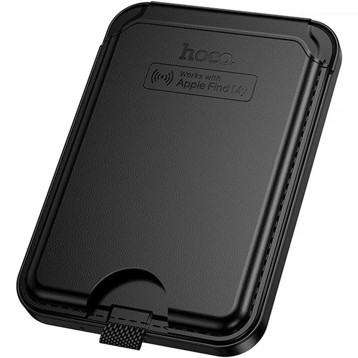 Кардхолдер магнитный Hoco E91I Tiger с трекером 120 mAh Black