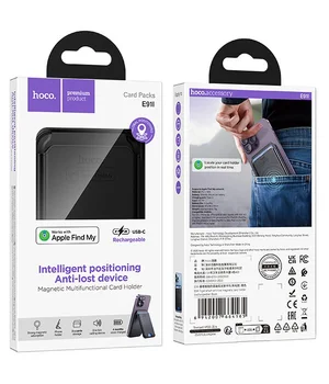 Кардхолдер магнитный Hoco E91I Tiger с трекером 120 mAh Black Кардхолдер магнитный Hoco E91I Tiger с трекером 120 mAh Black