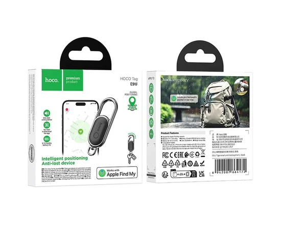 Трекер Hoco E91J Orbit Tag 230 mAh Black