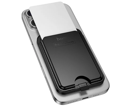 Кардхолдер магнитный Hoco E91I Tiger с трекером 120 mAh Black