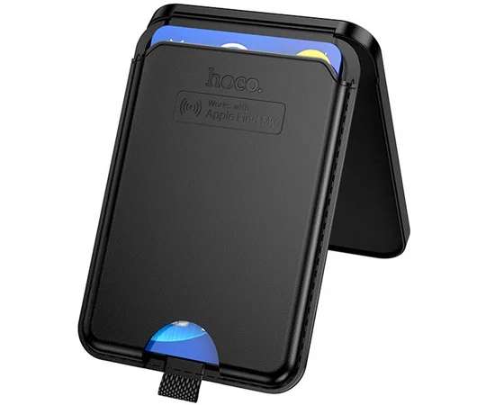 Кардхолдер магнитный Hoco E91I Tiger с трекером 120 mAh Black