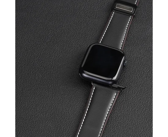 Ремешок Dux Ducis Genuine Leather для Apple Watch 42(ser.1-3)/44/45/46/49mm Black