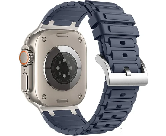 Ремешок Hoco WA35 Emir series thickened silicone strap для Apple watch 44/45/46/49mm Grayish Blue