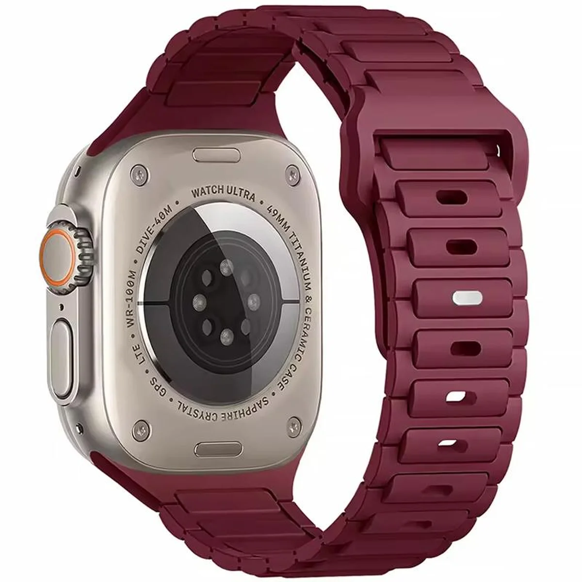 Силиконовый ремешок Defense для Apple Watch 42(ser.1-3)/44/45/46/49mm Wine Red