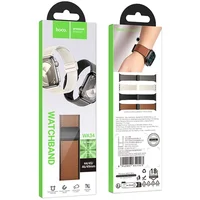 Ремешок Hoco WA34 Basic magnetic buckle silicone leather strap для Apple watch 44/45/46/49mm Brown