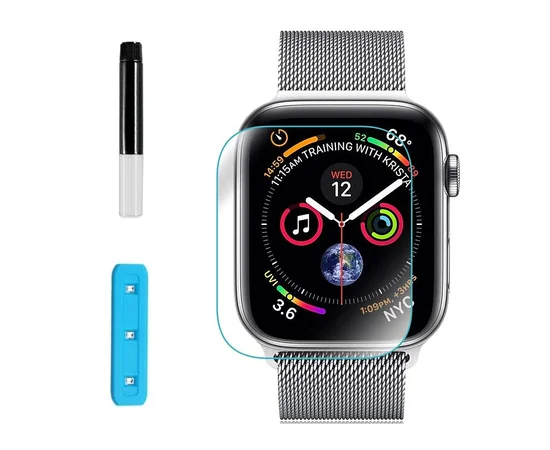 Защитное 3D стекло Nano Optics с УФ лампой для Apple Watch 40mm Прозрачный