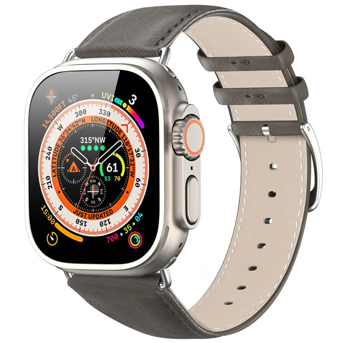 Ремешок Dux Ducis Leather Strap Classic для Apple Watch 38/40/41/42mm(ser.10) Grey