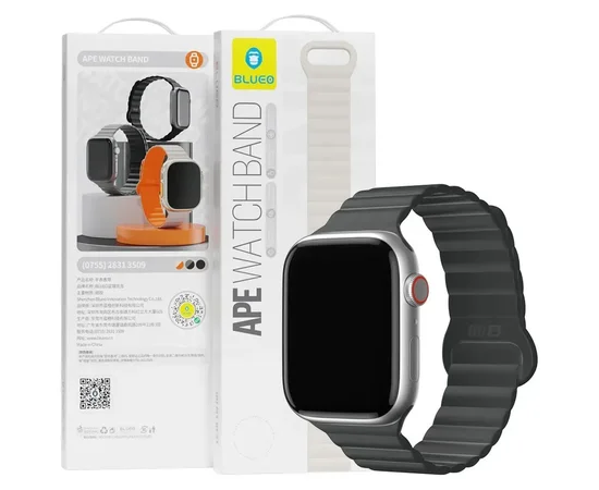 Ремінець BlueO Magnetic Silicone для Apple Watch 42(ser.1-3)/44/45/46/49mm Black