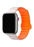 Ремінець BlueO Magnetic Silicone для Apple Watch 42(ser.1-3)/44/45/46/49mm White / Orange