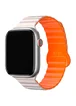 Ремінець BlueO Magnetic Silicone для Apple Watch 42(ser.1-3)/44/45/46/49mm White / Orange
