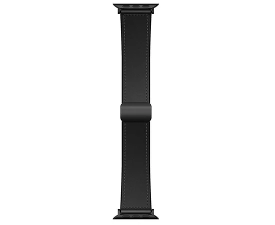 Ремешок Hoco WA34 Basic magnetic buckle silicone leather strap для Apple watch 44/45/46/49mm Black