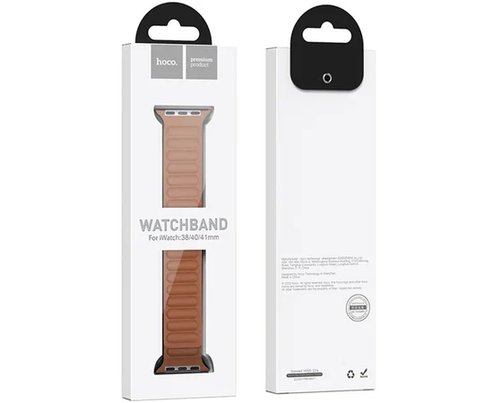 Ремешок Hoco WA23 Original series leather chain magnetic strap для Apple watch 38/40/41mm Brown