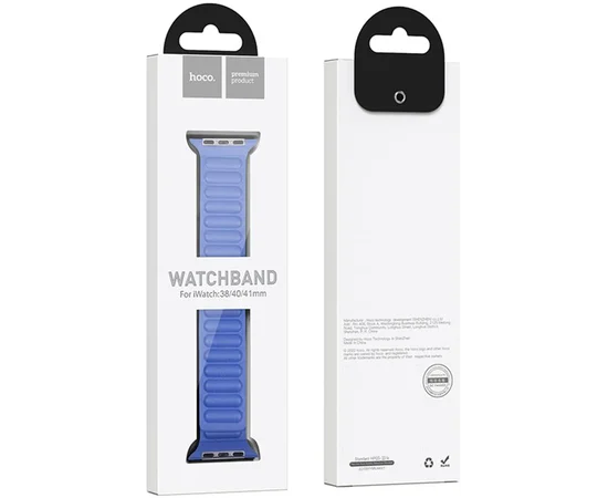 Ремінець Hoco WA23 Original series leather chain magnetic strap для Apple watch 38/40/41mm Klein Blue