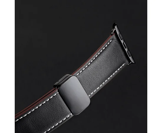 Ремешок Dux Ducis Genuine Leather для Apple Watch 42(ser.1-3)/44/45/46/49mm Black