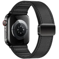 Ремінець Hoco WA34 Basic magnetic buckle silicone leather strap для Apple watch 44/45/46/49mm Black
