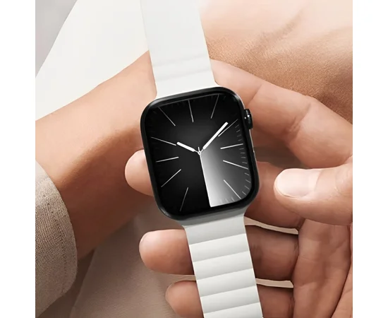 Ремінець BlueO Magnetic Silicone для Apple Watch 42(ser.1-3)/44/45/46/49mm White / Orange