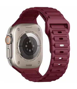 Силиконовый ремешок Defense для Apple Watch 38/40/41/42mm(ser.10) (140-190mm) Wine Red