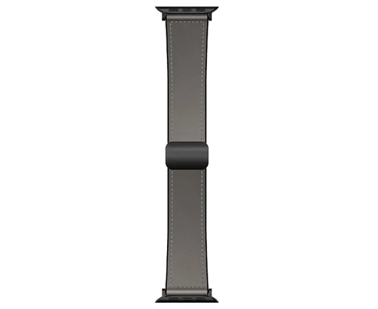Ремешок Hoco WA34 Basic magnetic buckle silicone leather strap для Apple watch 44/45/46/49mm Dark Gray