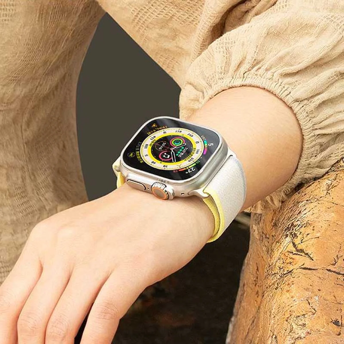 Ремешок Hoco WA14 Original series Apple watch (38/40/41mm) Yellow with White