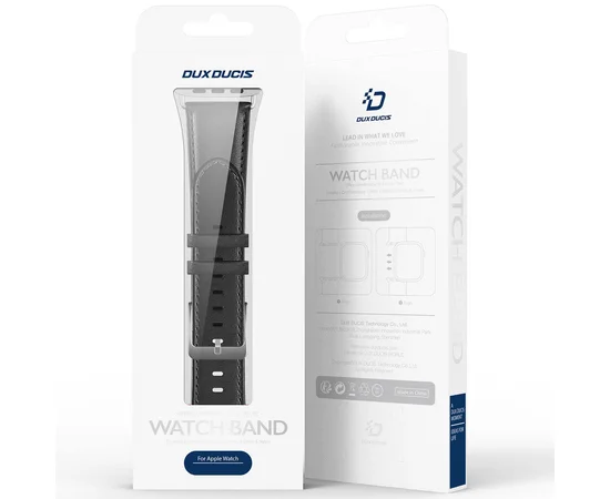 Ремешок Dux Ducis Leather Strap Classic для Apple Watch 38/40/41/42mm(ser.10) Black