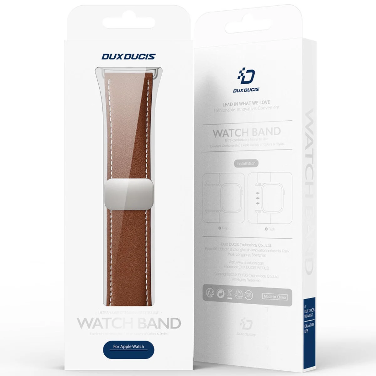 Ремешок Dux Ducis Genuine Leather для Apple Watch 38/40/41/42mm(ser.10) Brown