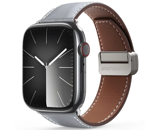 Ремешок Dux Ducis Genuine Leather для Apple Watch 38/40/41/42mm(ser.10) Grey