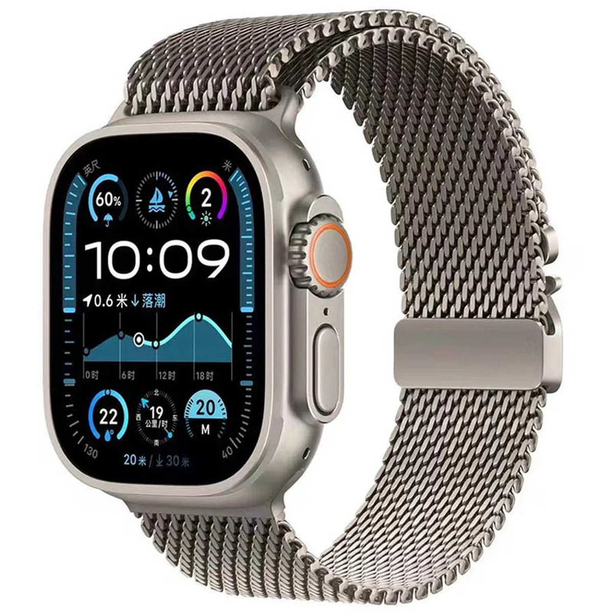Ремешок Milanese Loop New Design для Apple Watch 38/40/41/42mm Titanium