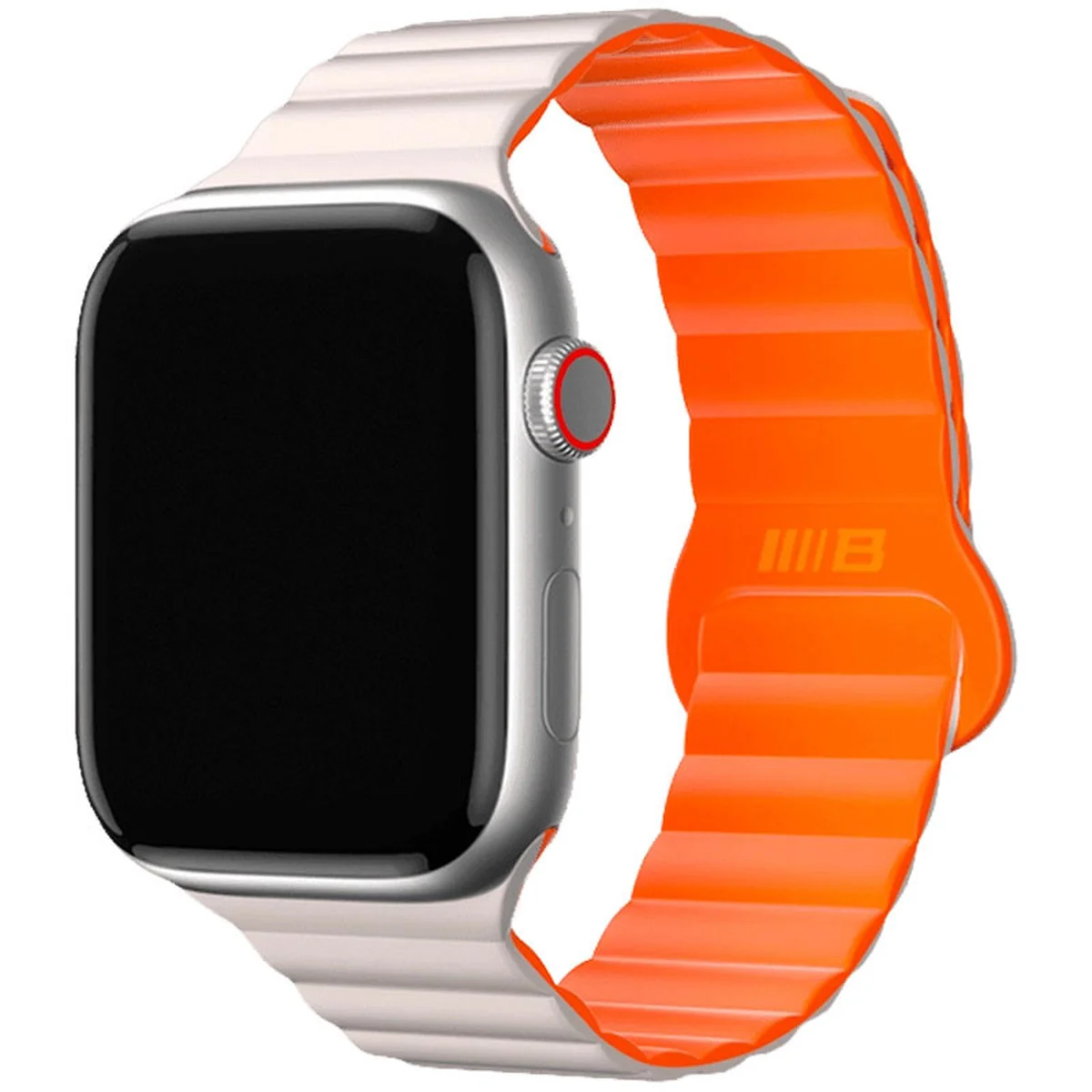 Ремешок BlueO Magnetic Silicone для Apple Watch 42(ser.1-3)/44/45/46/49mm White / Orange