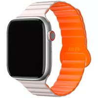 Ремешок BlueO Magnetic Silicone для Apple Watch 42(ser.1-3)/44/45/46/49mm White / Orange