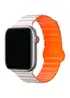 Ремінець BlueO Magnetic Silicone для Apple Watch 42(ser.1-3)/44/45/46/49mm White / Orange
