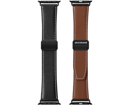 Ремешок Dux Ducis Genuine Leather для Apple Watch 42(ser.1-3)/44/45/46/49mm Black