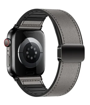 Ремешок Hoco WA34 Basic magnetic buckle silicone leather strap для Apple watch 38/40/41/42mm Dark Gray