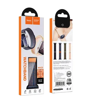 Ремінець Hoco WA25 Original series nylon strap для Apple watch 42(ser.1-3)/44/45/49mm Dynamic Royal Blue with Orange