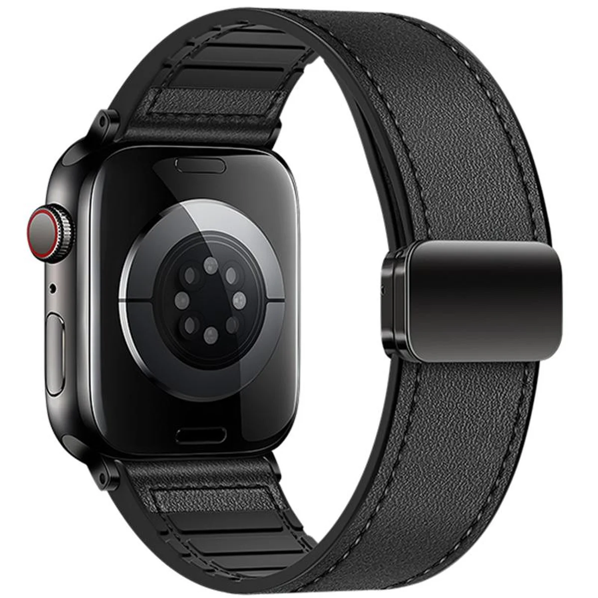 Ремешок Hoco WA34 Basic magnetic buckle silicone leather strap для Apple watch 38/40/41/42mm Black