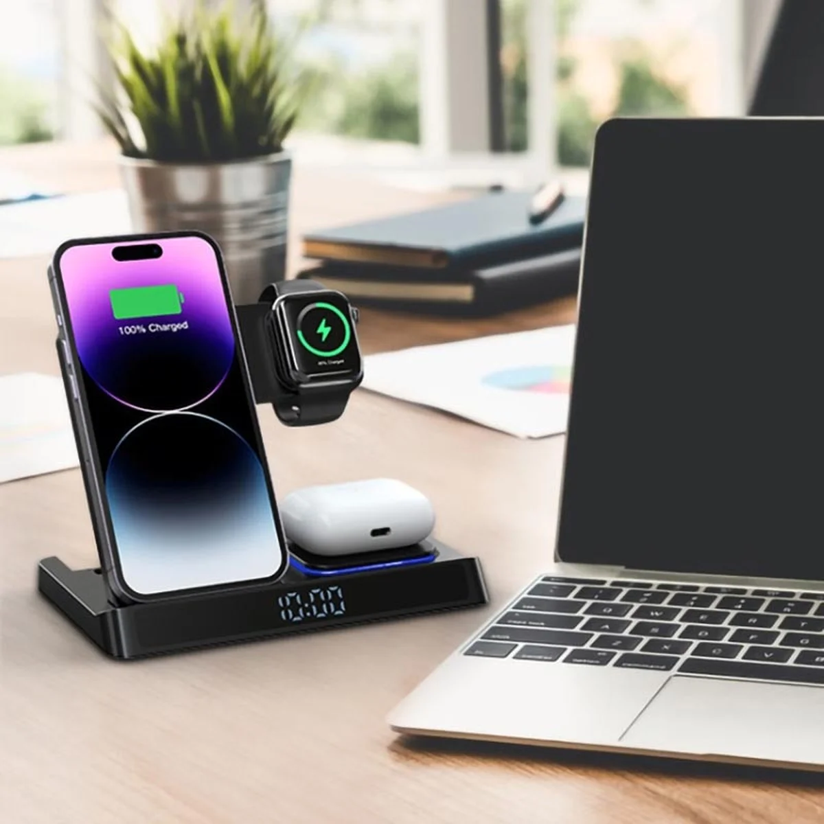 БЗУ WIWU Wi-W006 5 in 1 wireless charger Black