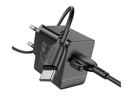СЗУ Borofone BAS12A Erudite QC3.0 + Type-C Black