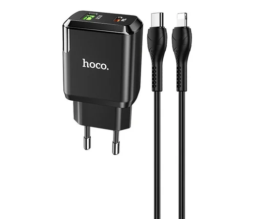 СЗУ Hoco N5 Favor 20W PD+QC3.0 Type-C to Lightning Черный