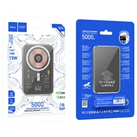 Портативное зарядное устройство Power Bank Hoco Q14 Ice Crystal PD20W с БЗУ 5000 mAh Black