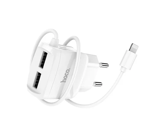 СЗУ Hoco C59A (2USB/2.4A) +lightning Белый