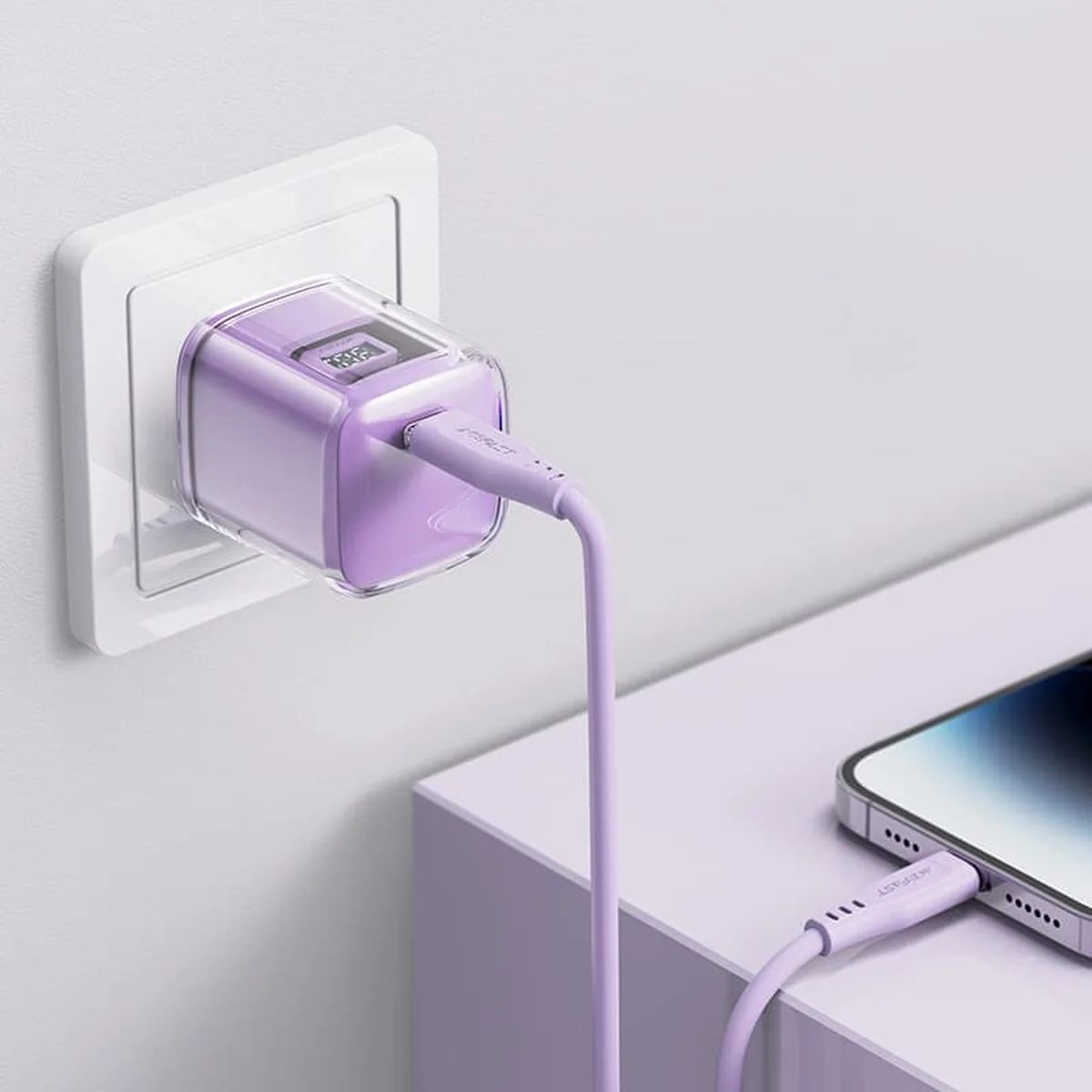СЗУ Acefast A53 Sparkling series PD30W GaN (USB-C) Alfalfa purple
