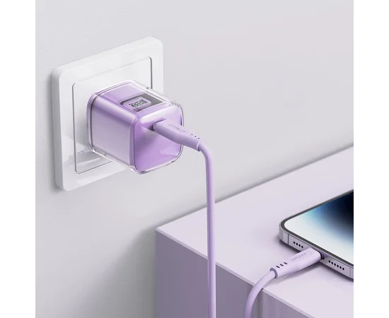 СЗУ Acefast A53 Sparkling series PD30W GaN (USB-C) Alfalfa purple