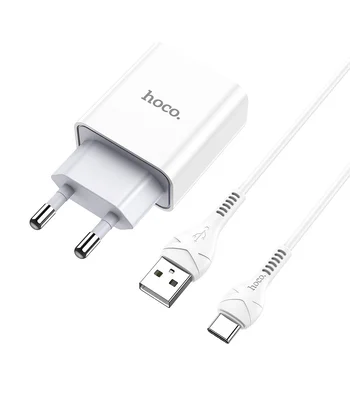 СЗУ HOCO C81A (1USB / 2.1A) + Type-C Білий