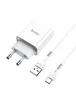 СЗУ HOCO C81A (1USB/2.1A) + Type-C Белый
