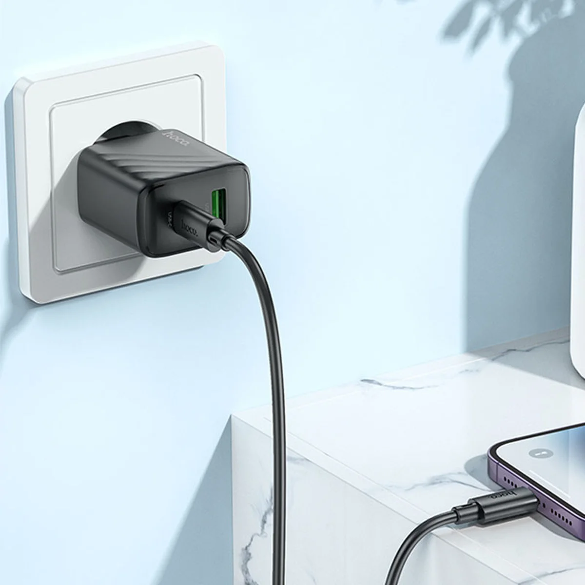 СЗУ Hoco CS23A Sunlight PD30W+QC3.0 Black