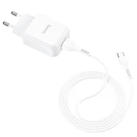 СЗУ HOCO N2 (1USB / 2.1A) + USB - Type-C Білий
