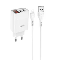 СЗУ HOCO C86A (2USB/2.4A) + Lightning Белый